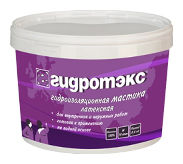 Gidroteks latex waterproofing mastic — elastic membrane under tiles