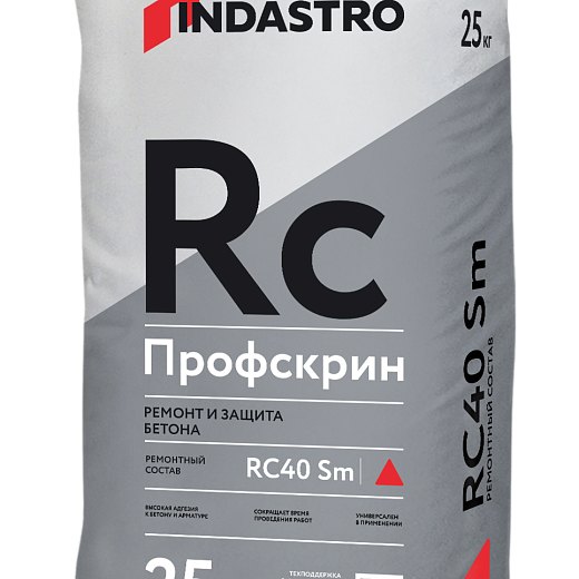 Profskrin RC40 Sm — fibre-reinforced finishing mortar, 40 MPa at 28 days