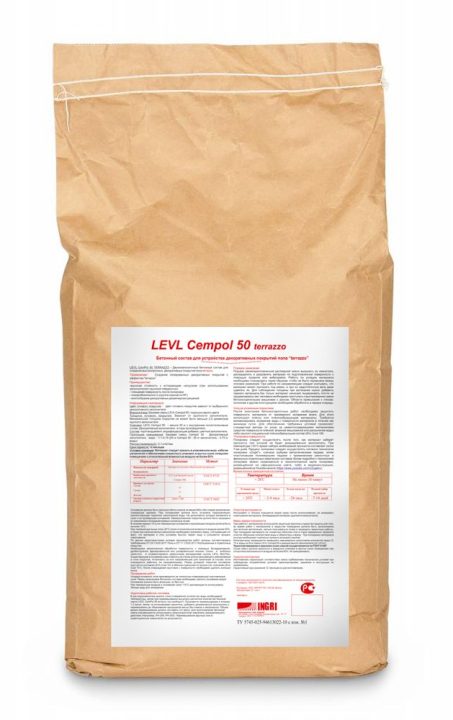 LEVL CemPol 50 «terrazzo» — sayqallangan terrazzo pollar uchun sement aralashmasi