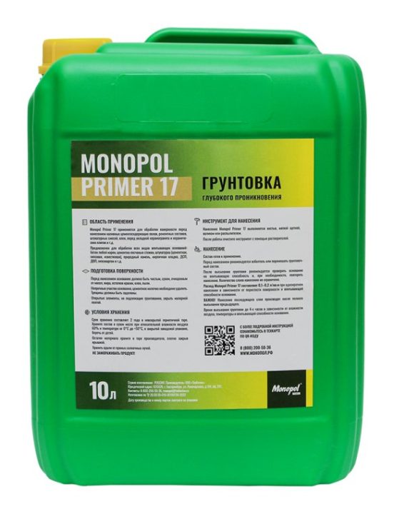 Monopol Primer 17 — chuqur singuvchi akril grunt