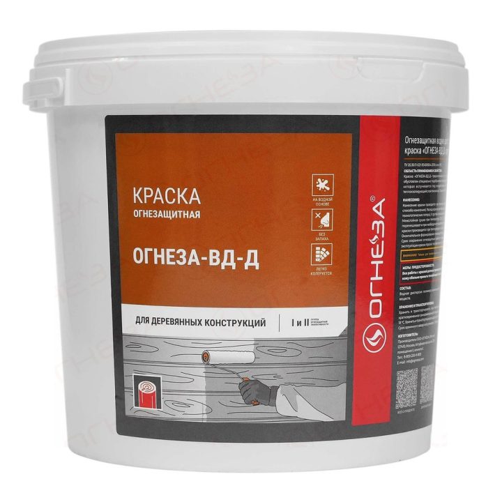 Огнезащитная краска ОГНЕЗА-ВД-Д для древесины