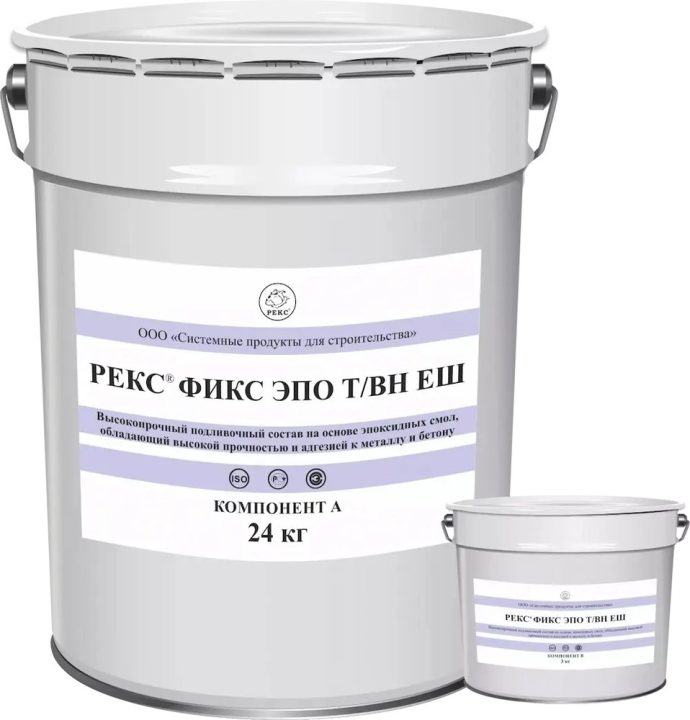 REKS® Fiks Epo T/VN ESh — ikki komponentli epoksid podlivka, 7 sutkada 98 MPa